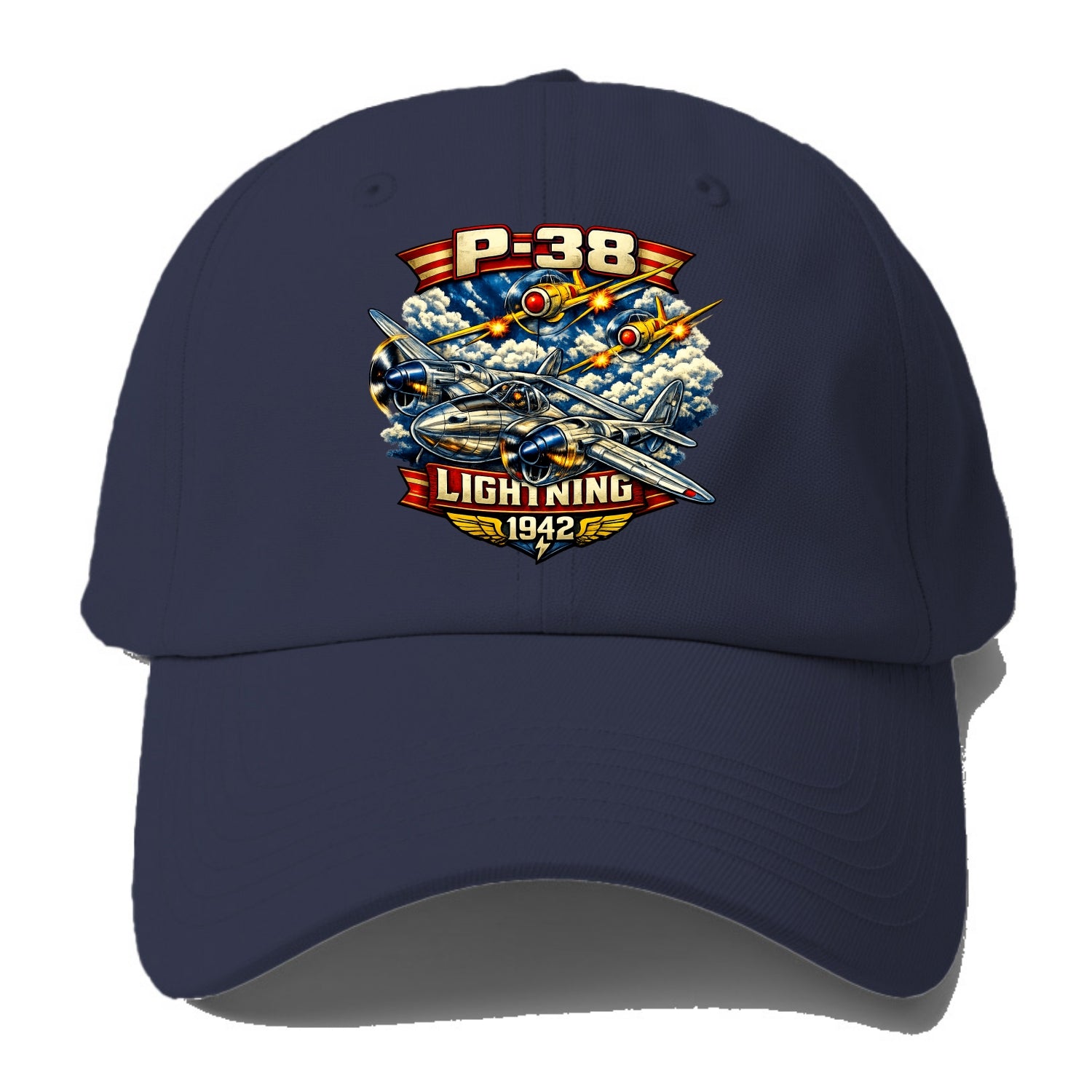 P 38 Lightning - Baseball Cap For Big Heads - Twilight Navy(Blue)