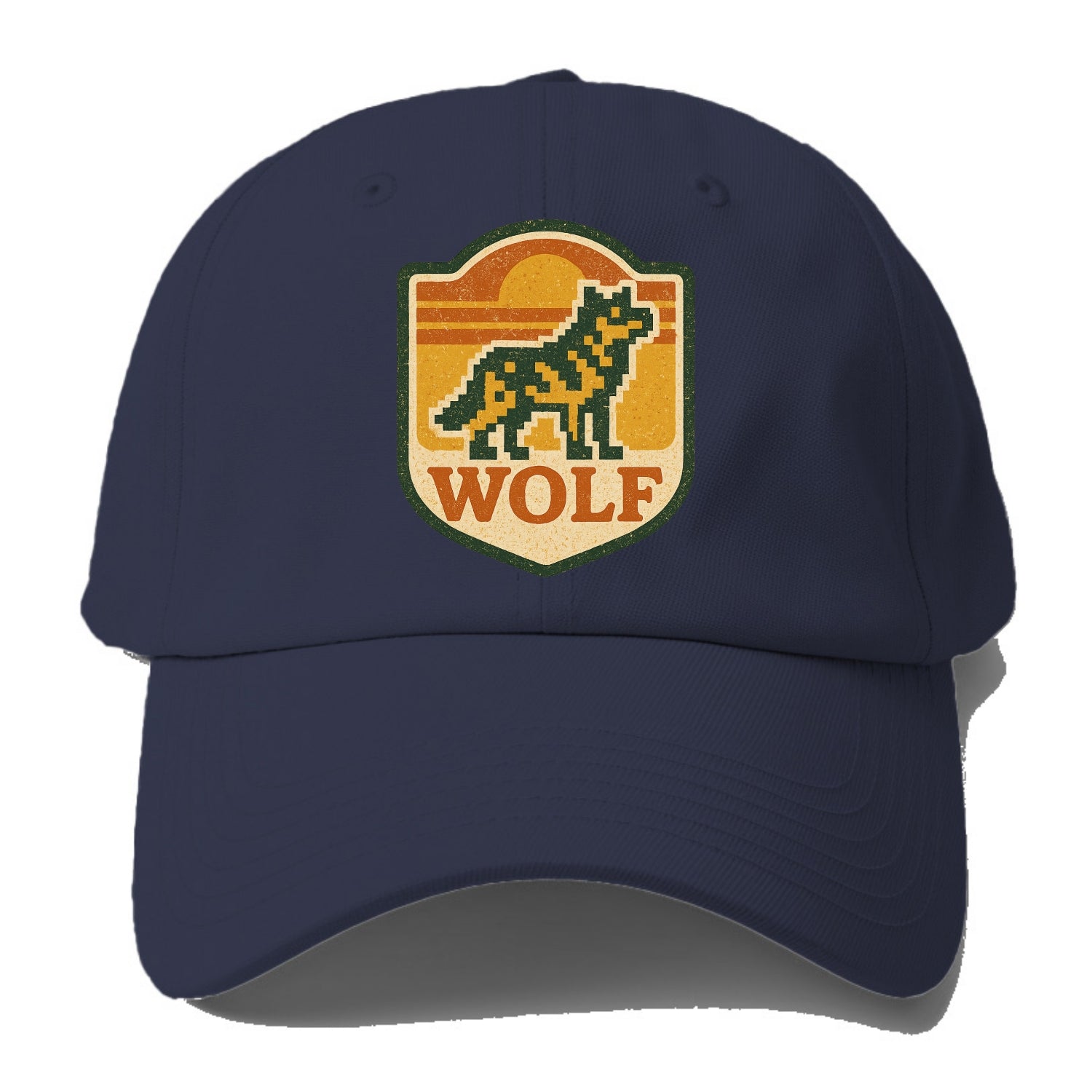 Digital Pixel Wolf  - Baseball Cap For Big Heads - Twilight Navy(Blue)