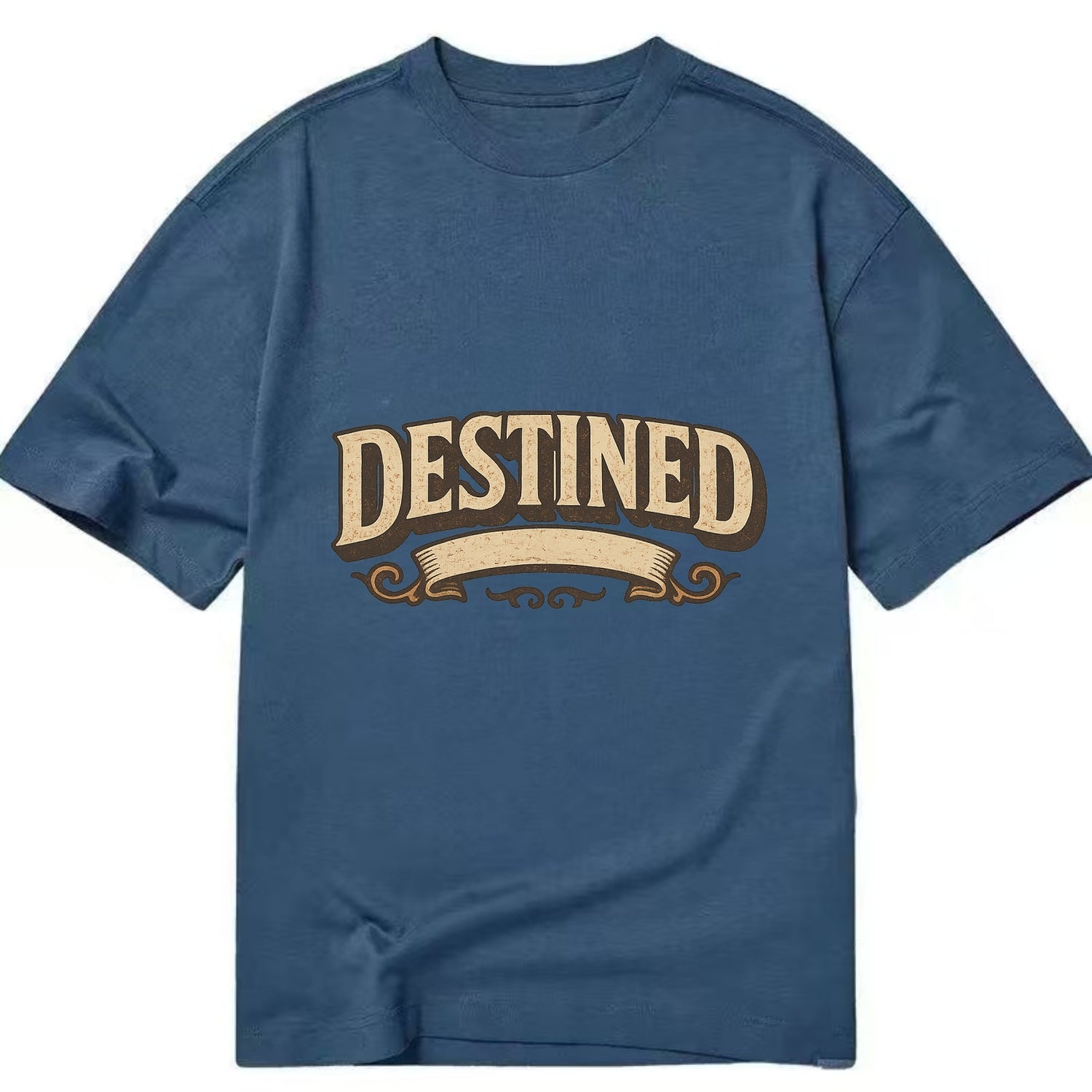 Bold typography design - "DESTINED" - fated for greatness - Classic T-shirt - Twilight Navy(Blue)