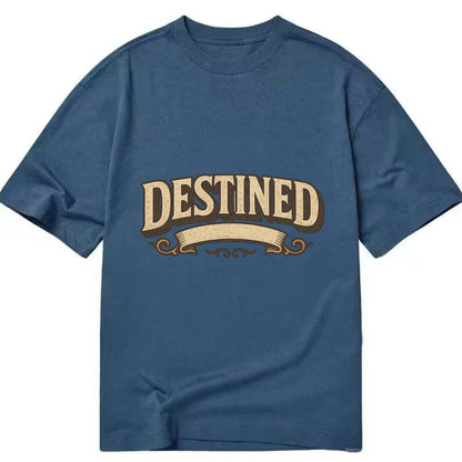 Bold typography design - "DESTINED" - fated for greatness - Classic T-shirt - Twilight Navy(Blue)