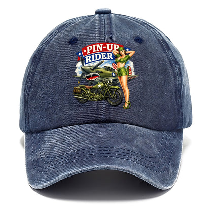 Wwii Pin Up Rider - Classic Cap - Twilight Navy(Blue)