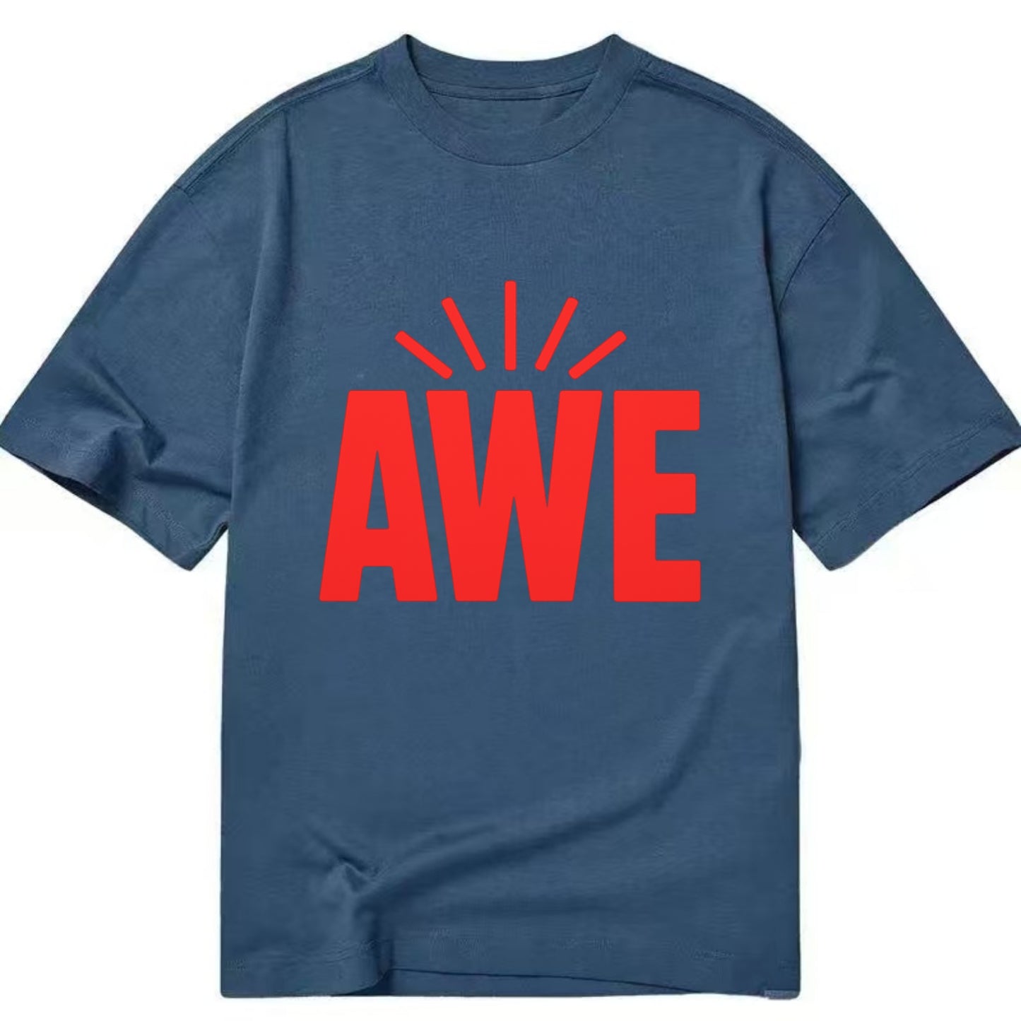 Bold typography design - "AWE" - overwhelming wonder - Classic T-shirt - Twilight Navy(Blue)
