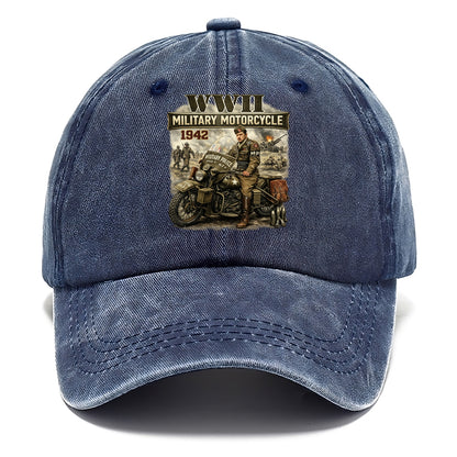 Wwii Military Motorcycle 1942 - Classic Cap - Twilight Navy(Blue)
