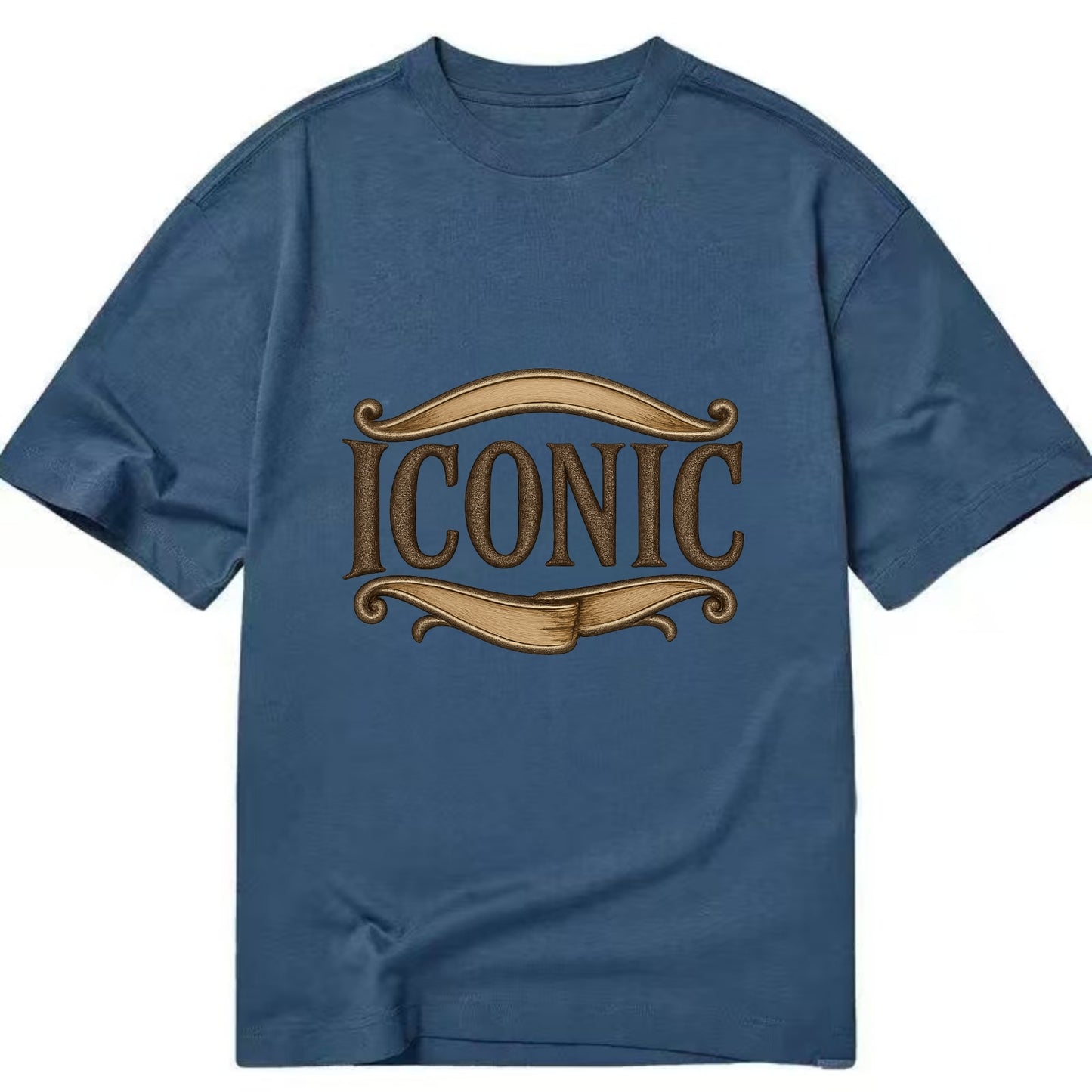 Bold typography design - "ICONIC" - instantly recognizable, trendsetter - Classic T-shirt - Twilight Navy(Blue)