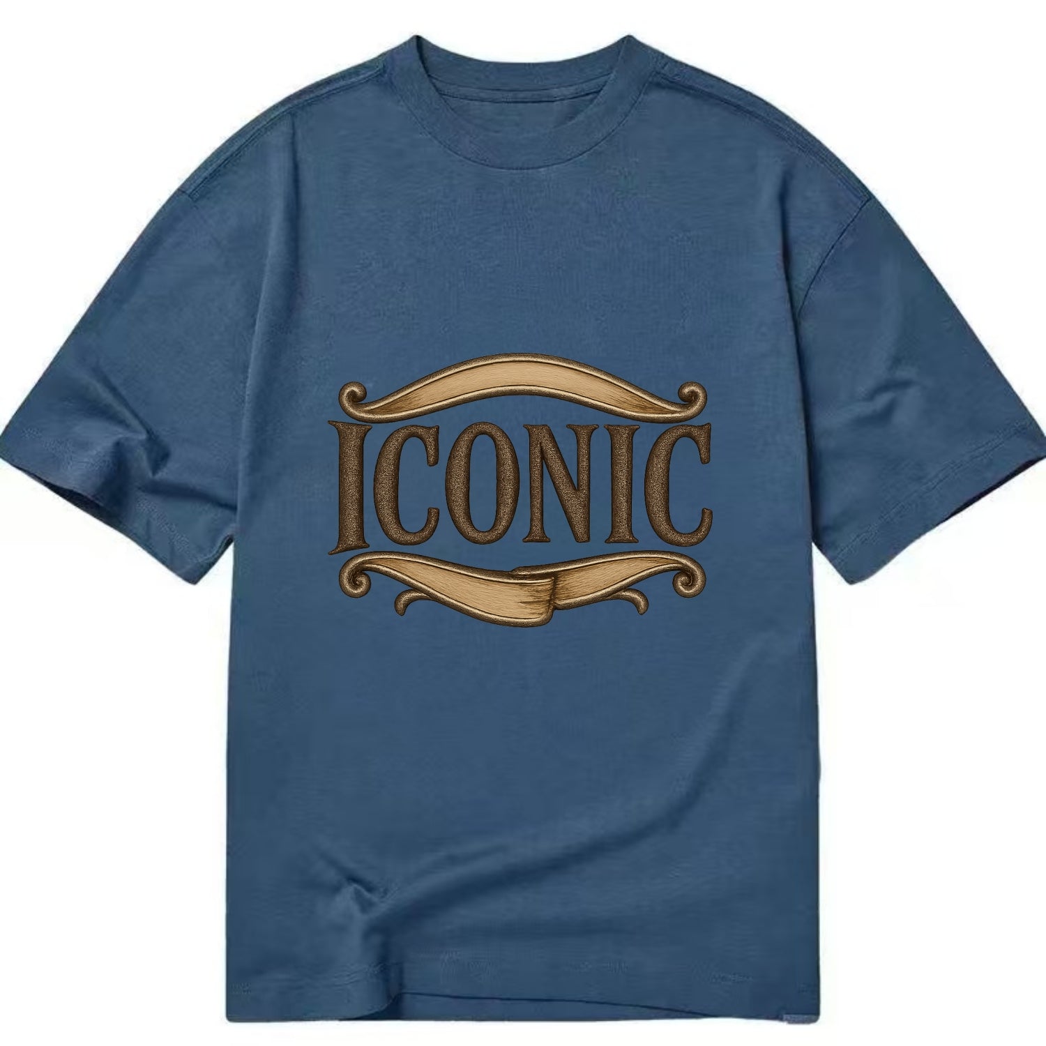 Bold typography design - "ICONIC" - instantly recognizable, trendsetter - Classic T-shirt - Twilight Navy(Blue)