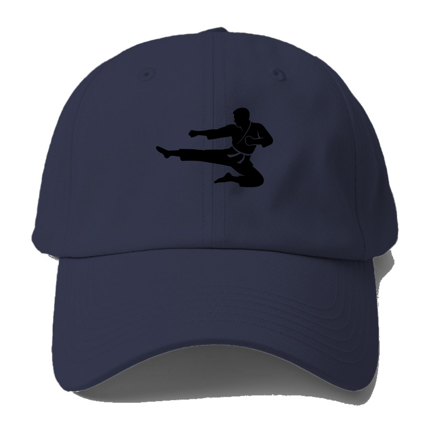 Martial artist flying kick - Baseball Cap For Big Heads - Twilight Navy(Blue)