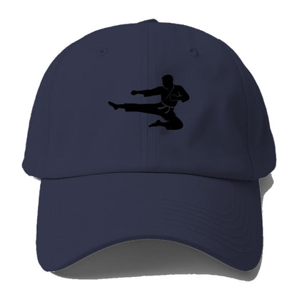 Martial artist flying kick - Baseball Cap For Big Heads - Twilight Navy(Blue)