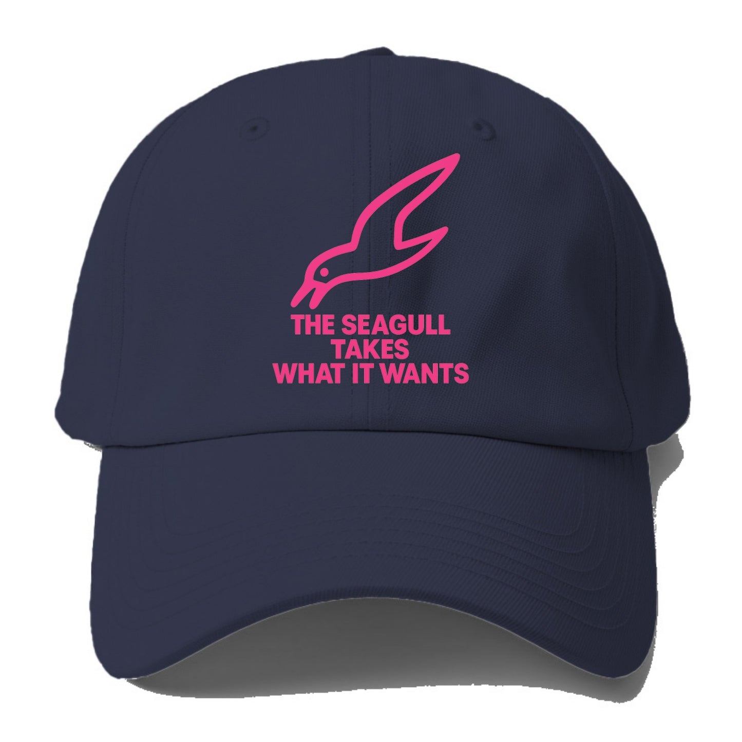 THE SEAGULL TAKES WHAT IT WANTS | Aggressive seagull diving down - Baseball Cap - Twilight Navy(Blue)