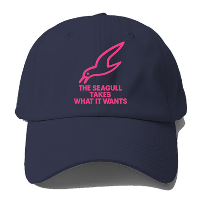 THE SEAGULL TAKES WHAT IT WANTS | Aggressive seagull diving down - Baseball Cap - Twilight Navy(Blue)