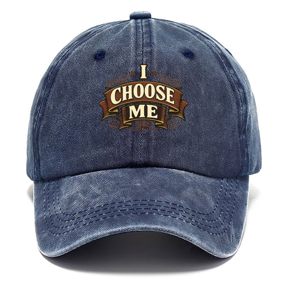 Bold typography design - "I CHOOSE ME" - self-priority, self-selection - Classic Cap - Twilight Navy(Blue)