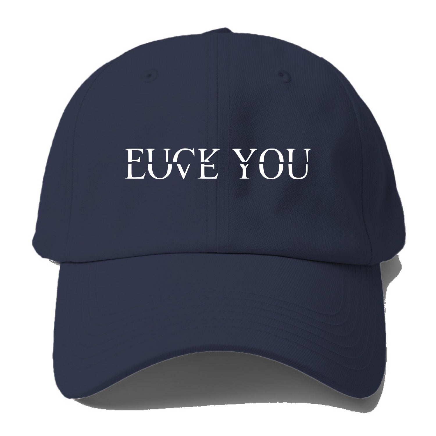 20240123220032 Fuck Love You White - Baseball Cap For Big Heads - Twilight Navy(Blue)