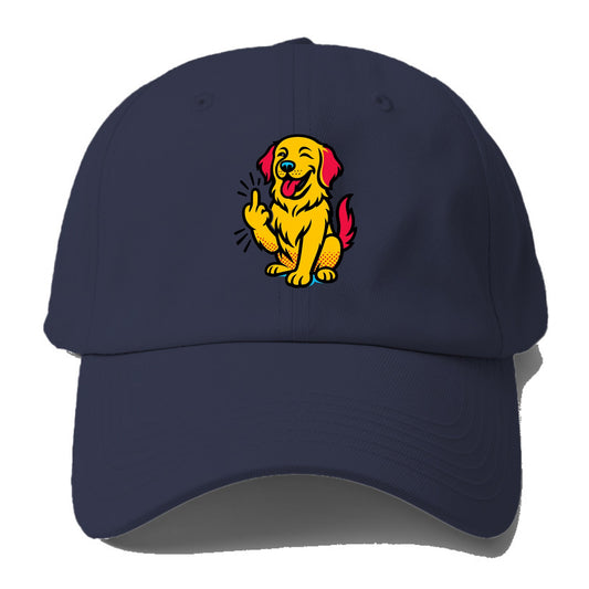 Golden Retriever with happy smile and golden coat, fluffy paw raised - Baseball Cap - Twilight Navy(Blue)