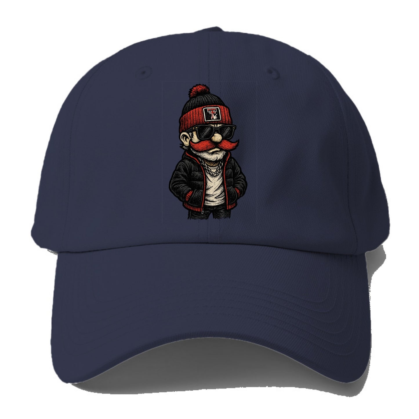 Lubbock Raider wearing Texas Tech beanie with guns up patch - Baseball Cap - Twilight Navy(Blue)