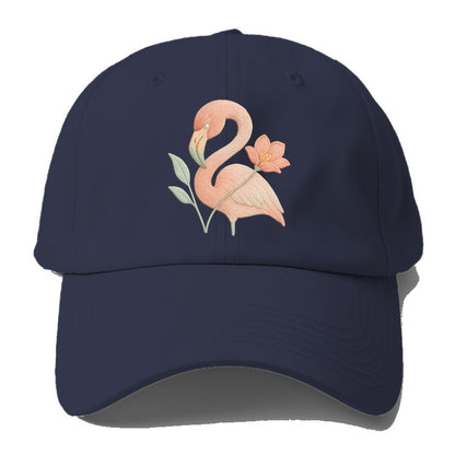 Peach Flamingo - Baseball Cap For Big Heads - Twilight Navy(Blue)