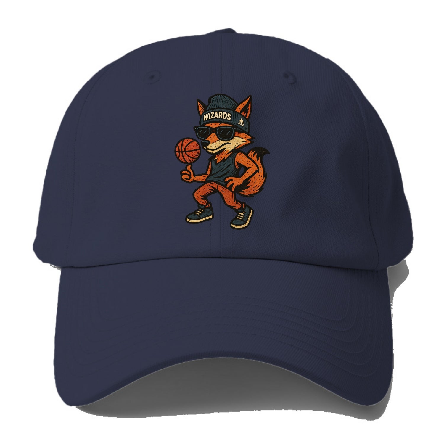 Washington Fox wearing Wizards beanie with capitol patch and wayfarer - Baseball Cap For Big Heads - Twilight Navy(Blue)