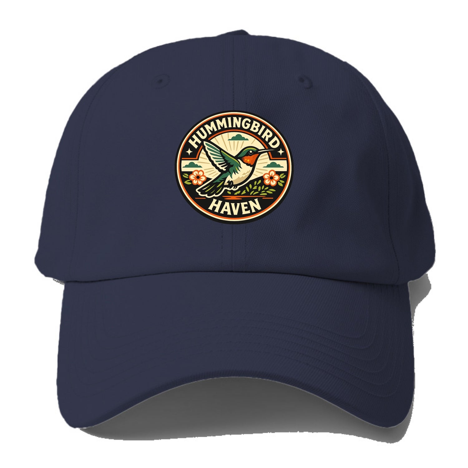 Hummingbird Sanctuary Emblem - Baseball Cap For Big Heads - Twilight Navy(Blue)
