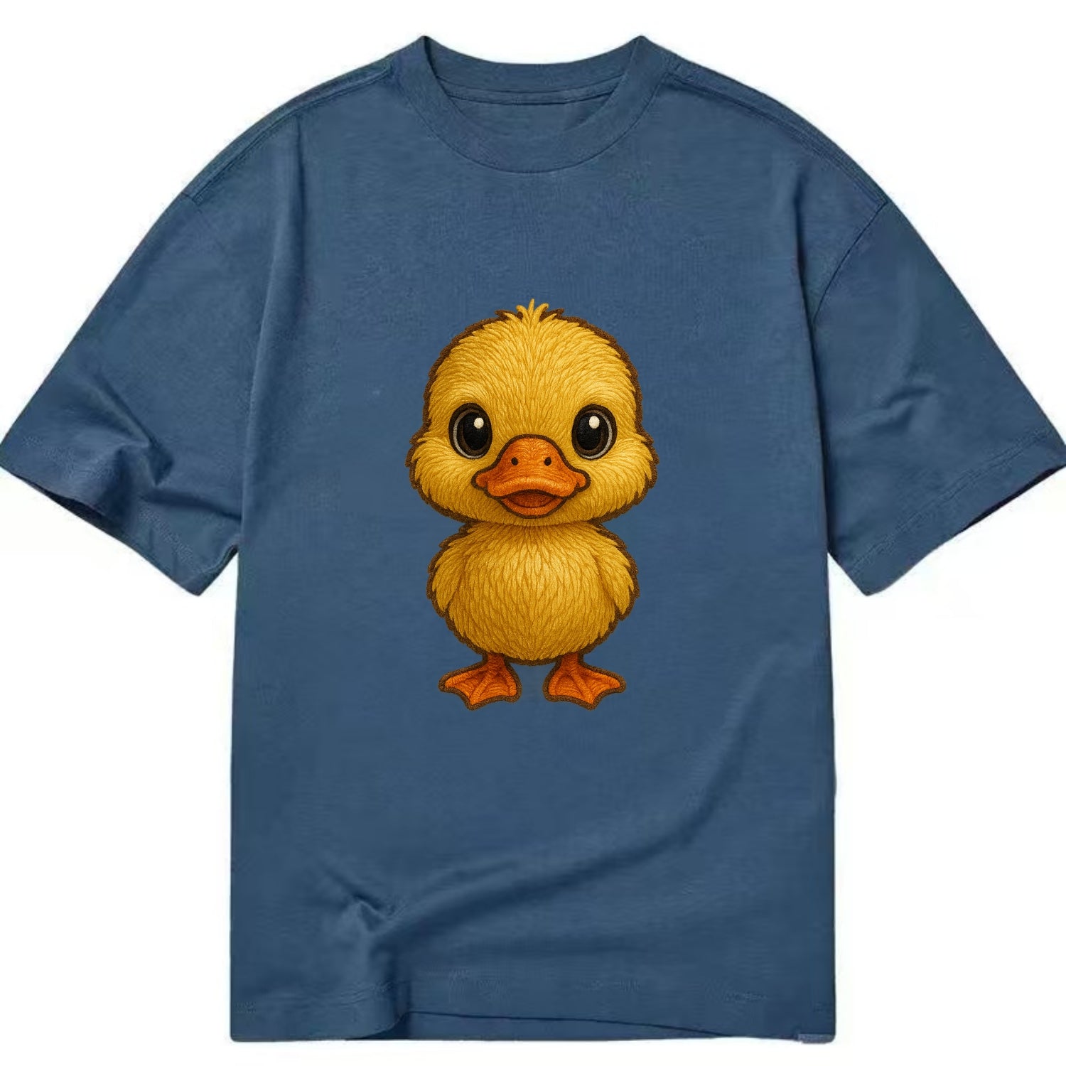 Baby Duck Duckling - yellow fluffy, orange beak, bright eyes, front-facing, quack - Classic T-shirt - Twilight Navy(Blue)