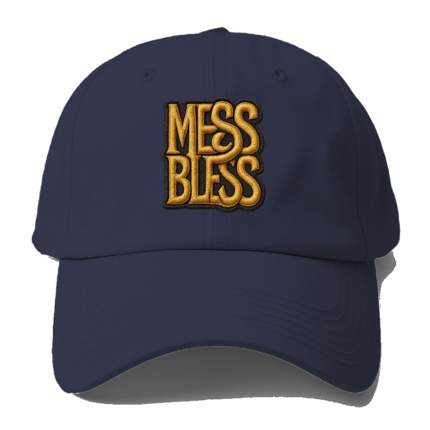 MESS;BLESS UP Gold Metallic Visor - Baseball Cap - Twilight Navy(Blue)
