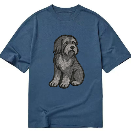 Bearded Collie - Gray shaggy coat embroidered pose - Classic T-shirt