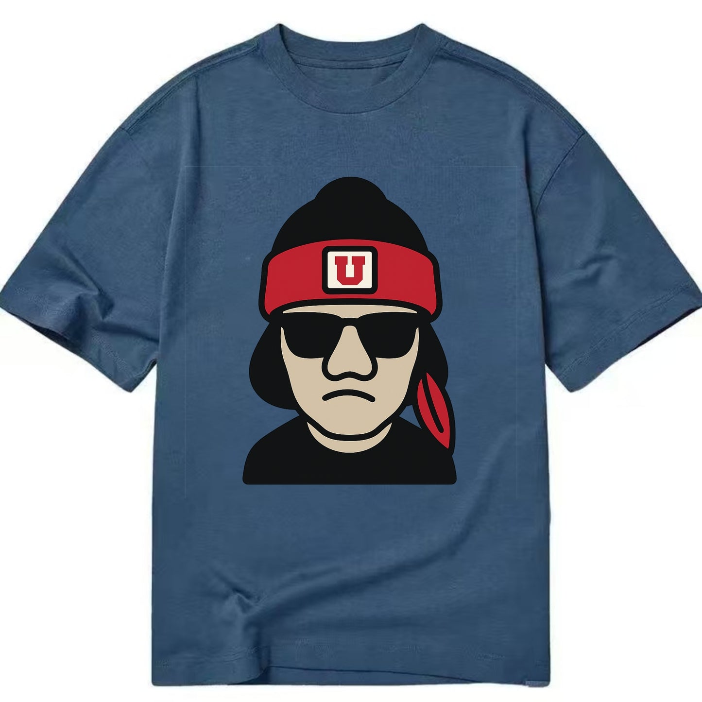 Salt Lake Ute wearing Utah beanie with U patch - Classic T-shirt - Twilight Navy(Blue)