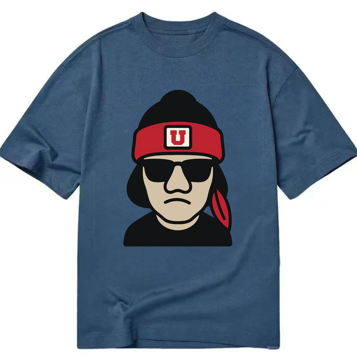 Salt Lake Ute wearing Utah beanie with U patch - Classic T-shirt - Twilight Navy(Blue)