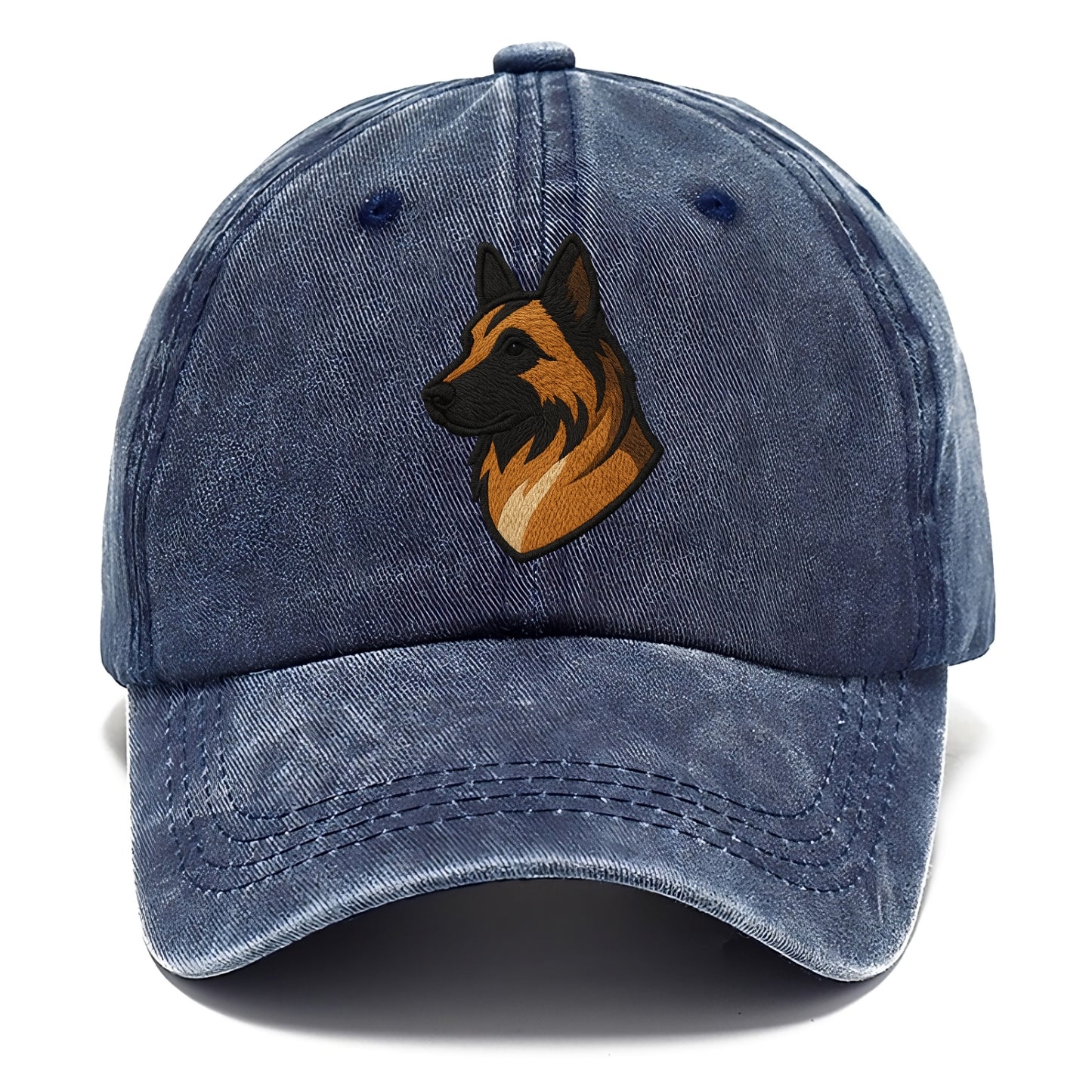 Belgian Tervuren - Fawn with black overlay embroidered design - Classic Cap - Twilight Navy(Blue)