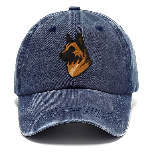 Belgian Tervuren - Fawn with black overlay embroidered design - Classic Cap - Twilight Navy(Blue)