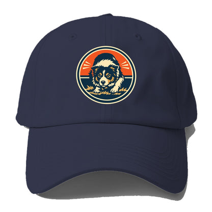 Focused Border Collie Emblem - Baseball Cap For Big Heads - Twilight Navy(Blue)