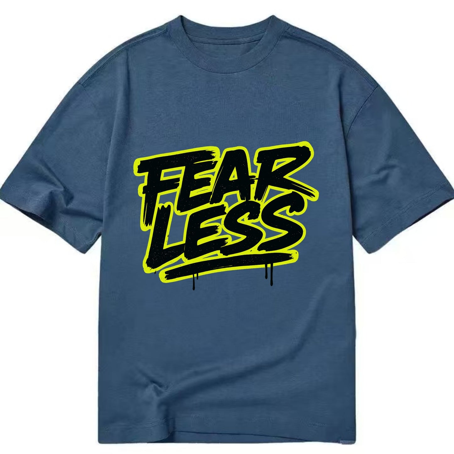 Bold typography design - "FEARLESS" - courage, bravery, facing challenges head on - Classic T-shirt - Twilight Navy(Blue)