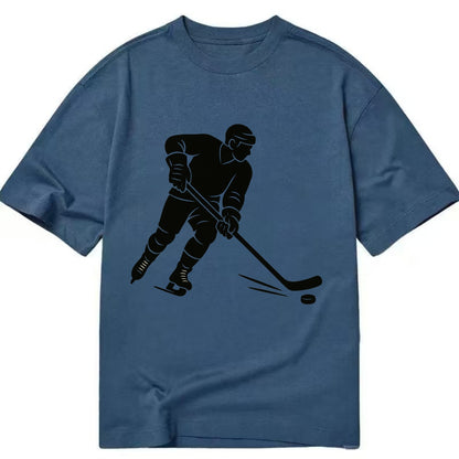 Ice hockey player shooting puck - Classic T-shirt - Twilight Navy(Blue)