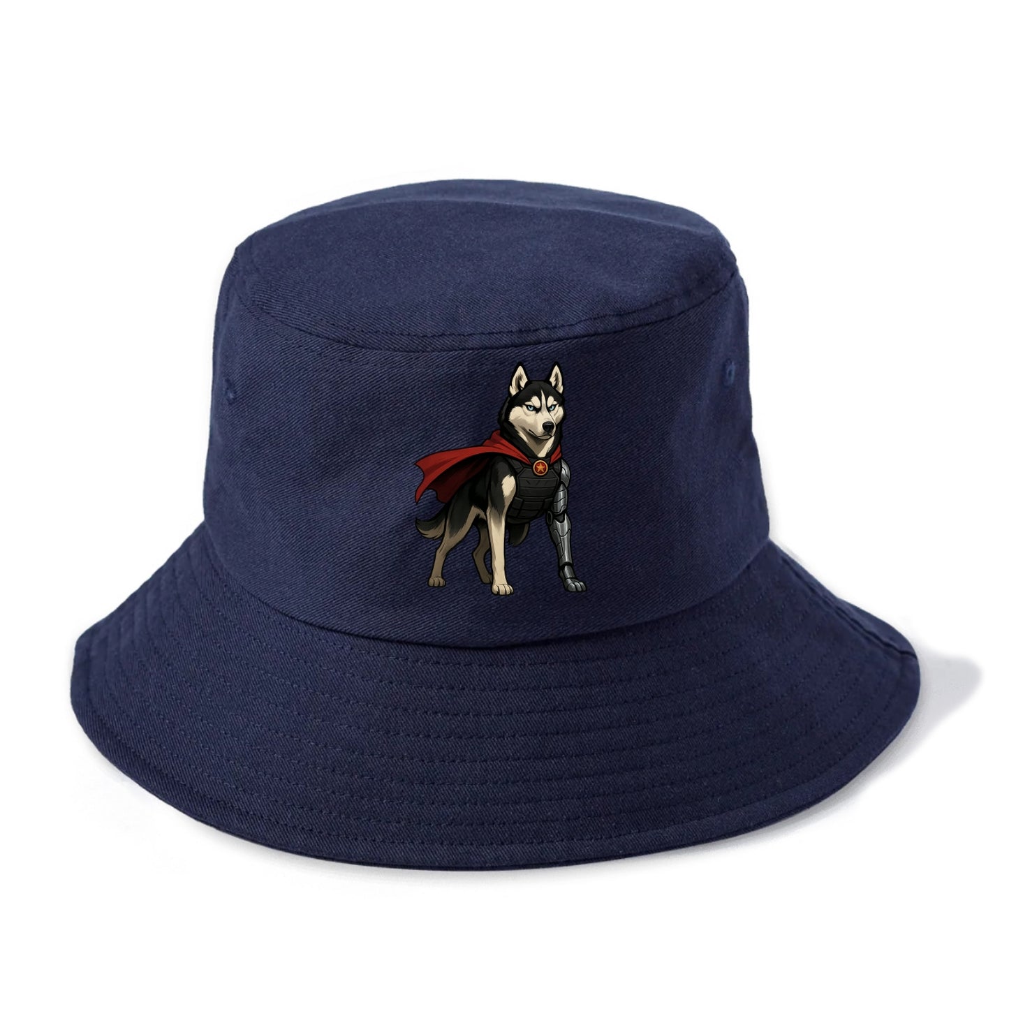 Siberian Husky Winter Soldier  - Bucket Hat - Twilight Navy(Blue)