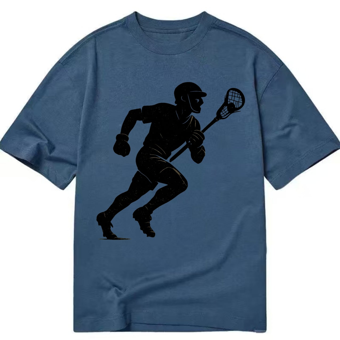 Lacrosse player cradling and running - Classic T-shirt - Twilight Navy(Blue)