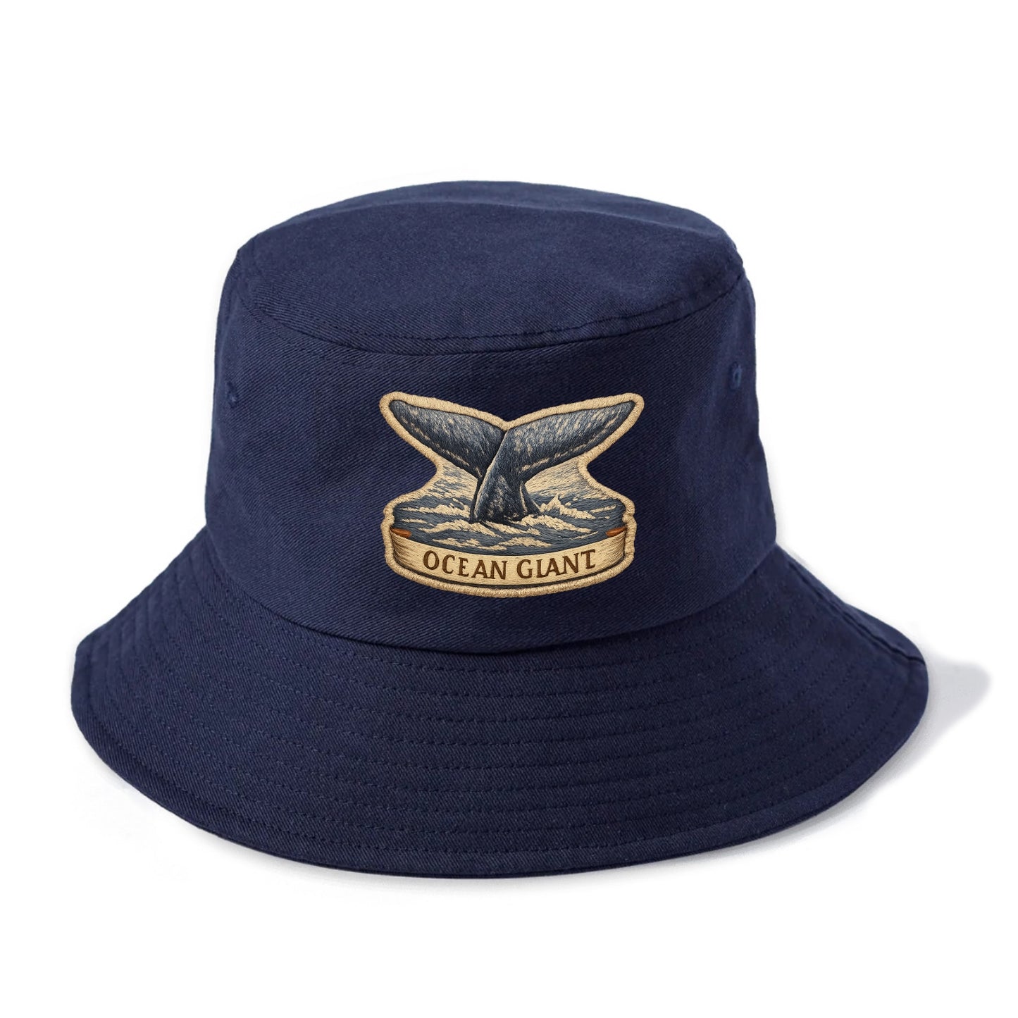 WHALE TAIL - diving whale in blue and gray , ocean giant - Bucket Hat - Twilight Navy(Blue)