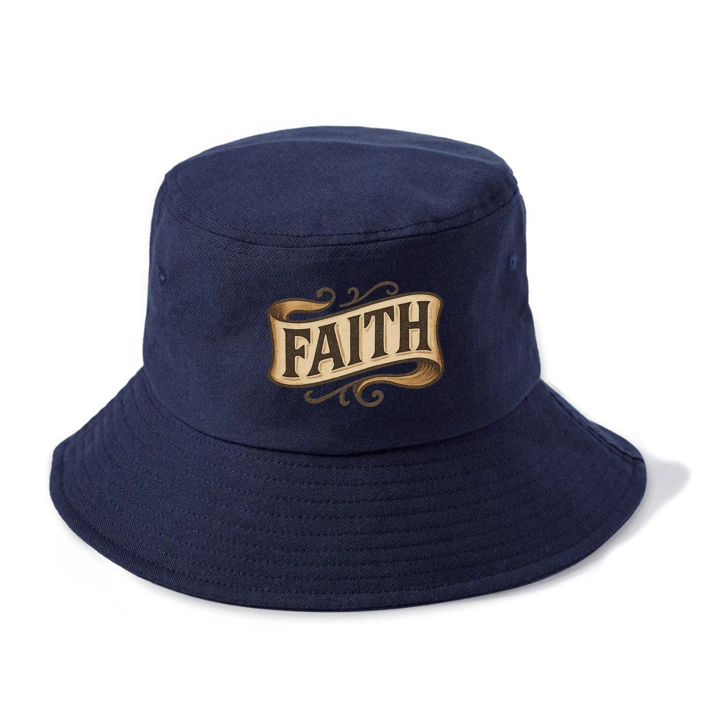 Bold typography design - "FAITH" - trust in the unseen, spiritual strength - Bucket Hat - Twilight Navy(Blue)