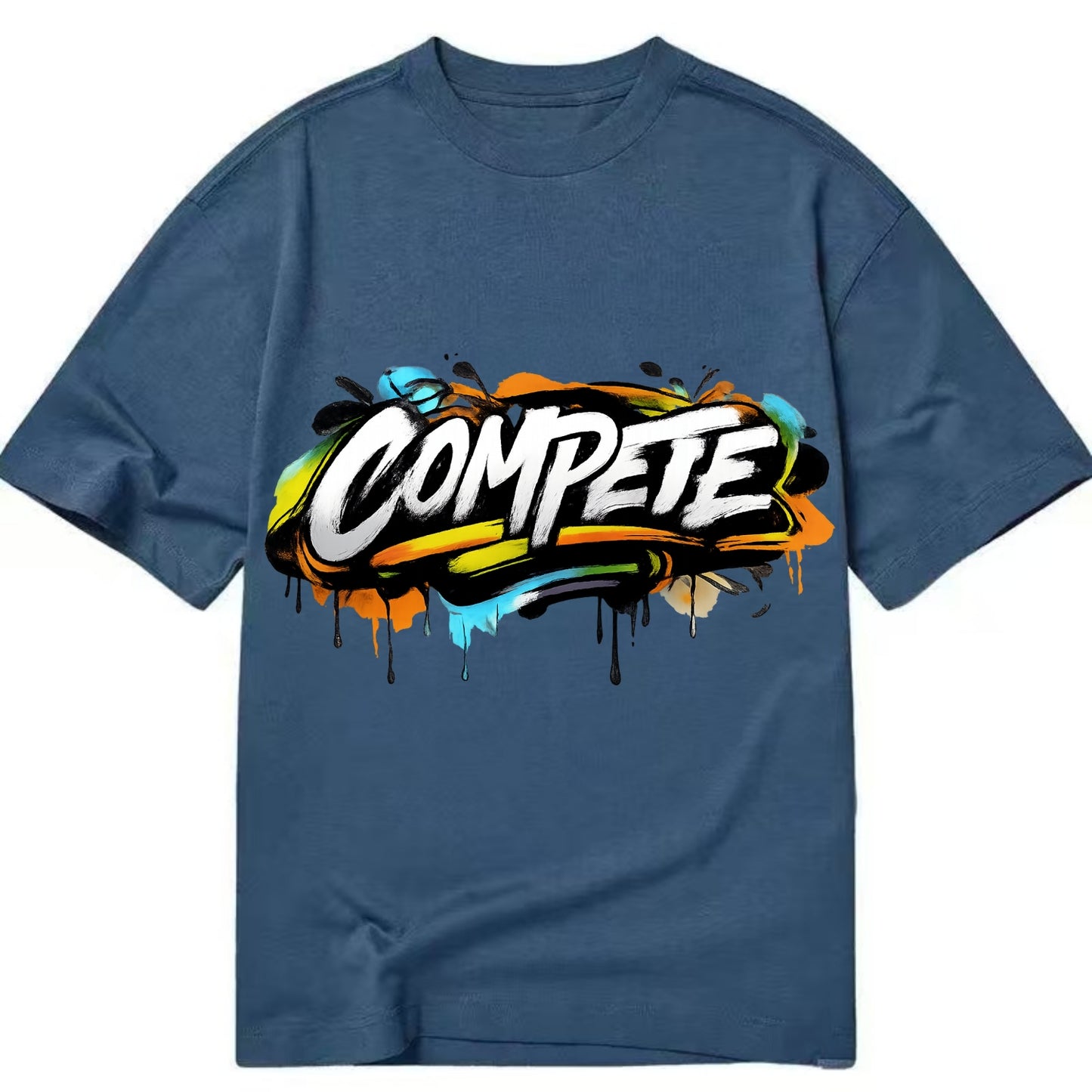 Bold typography design - "COMPETE" - competitive spirit, love the game - Classic T-shirt - Twilight Navy(Blue)