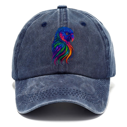 Vibrant parrot with feathers flowing into tropical rainbow streams, every color of - Classic Cap - Twilight Navy(Blue)