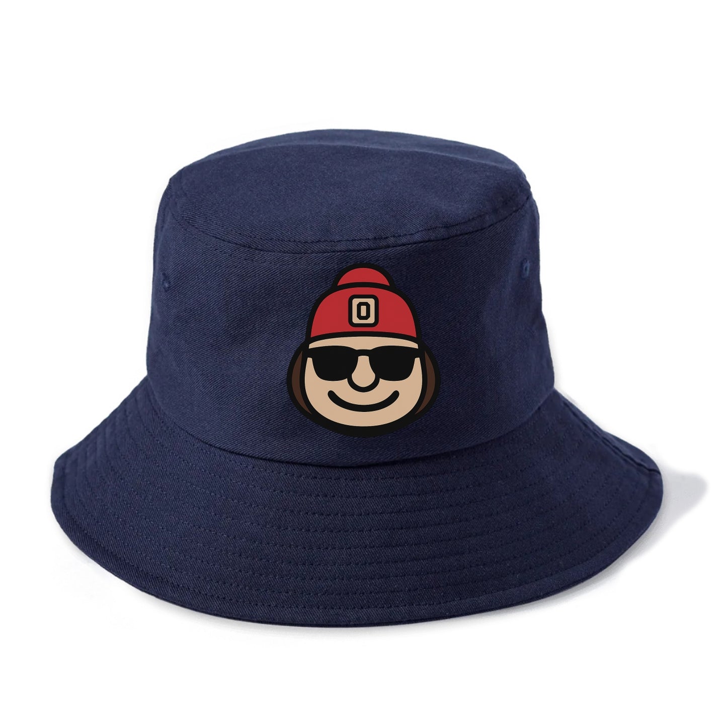 Columbus Brutus wearing Ohio State beanie with Block O patch - Bucket Hat - Twilight Navy(Blue)
