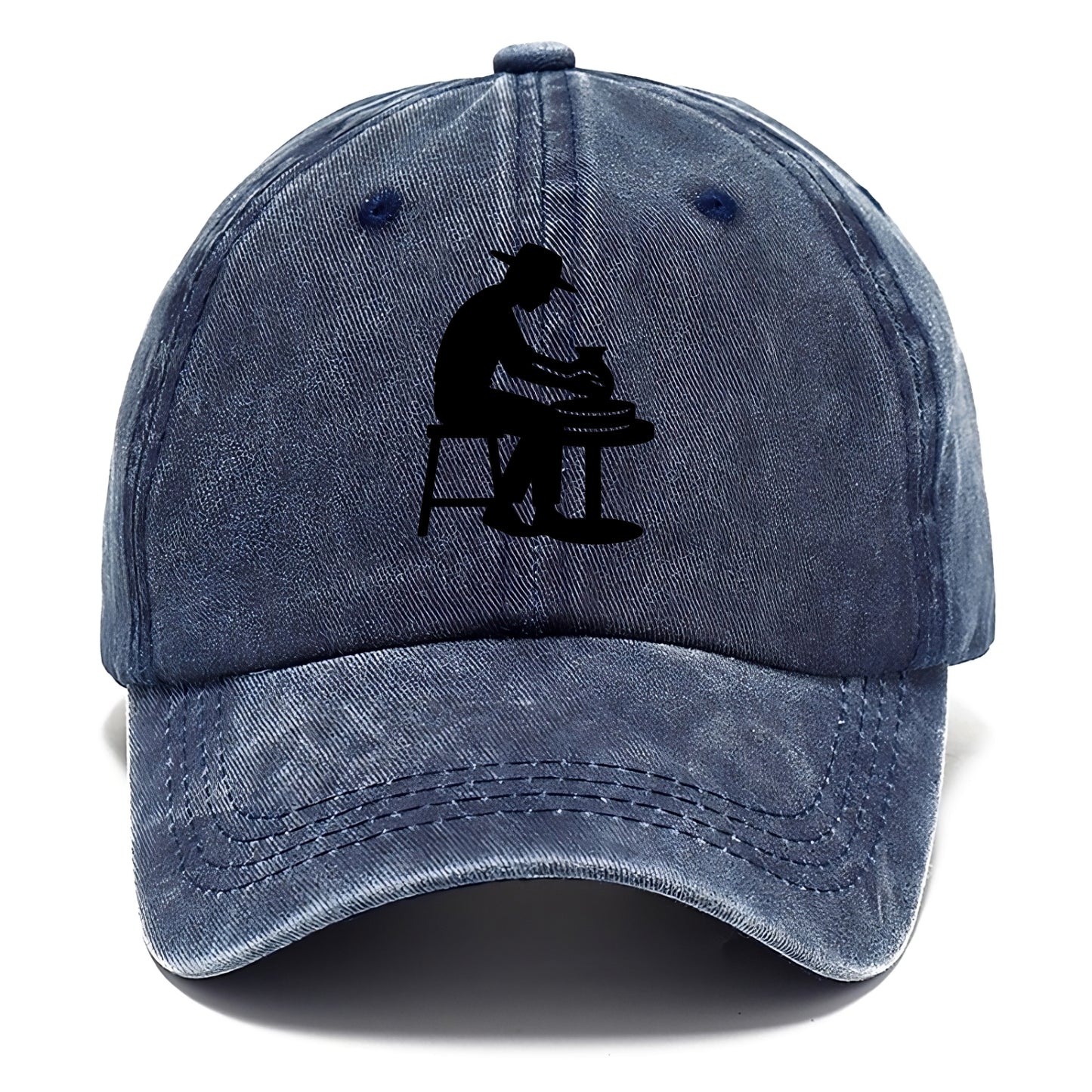 Potter shaping clay on wheel - Classic Cap - Twilight Navy(Blue)