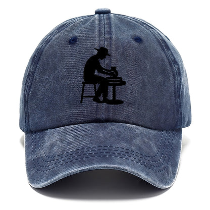 Potter shaping clay on wheel - Classic Cap - Twilight Navy(Blue)