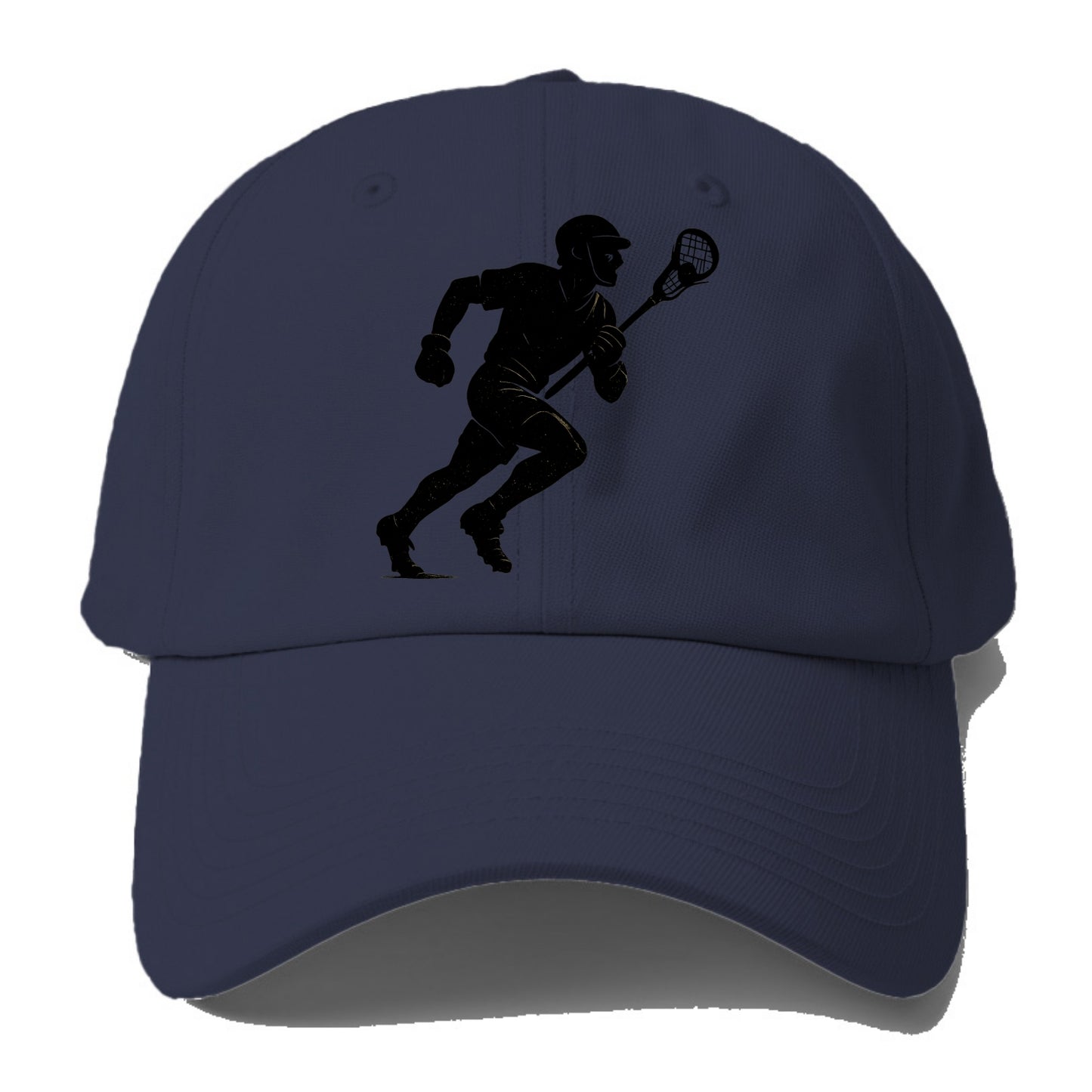 Lacrosse player cradling and running - Baseball Cap - Twilight Navy(Blue)