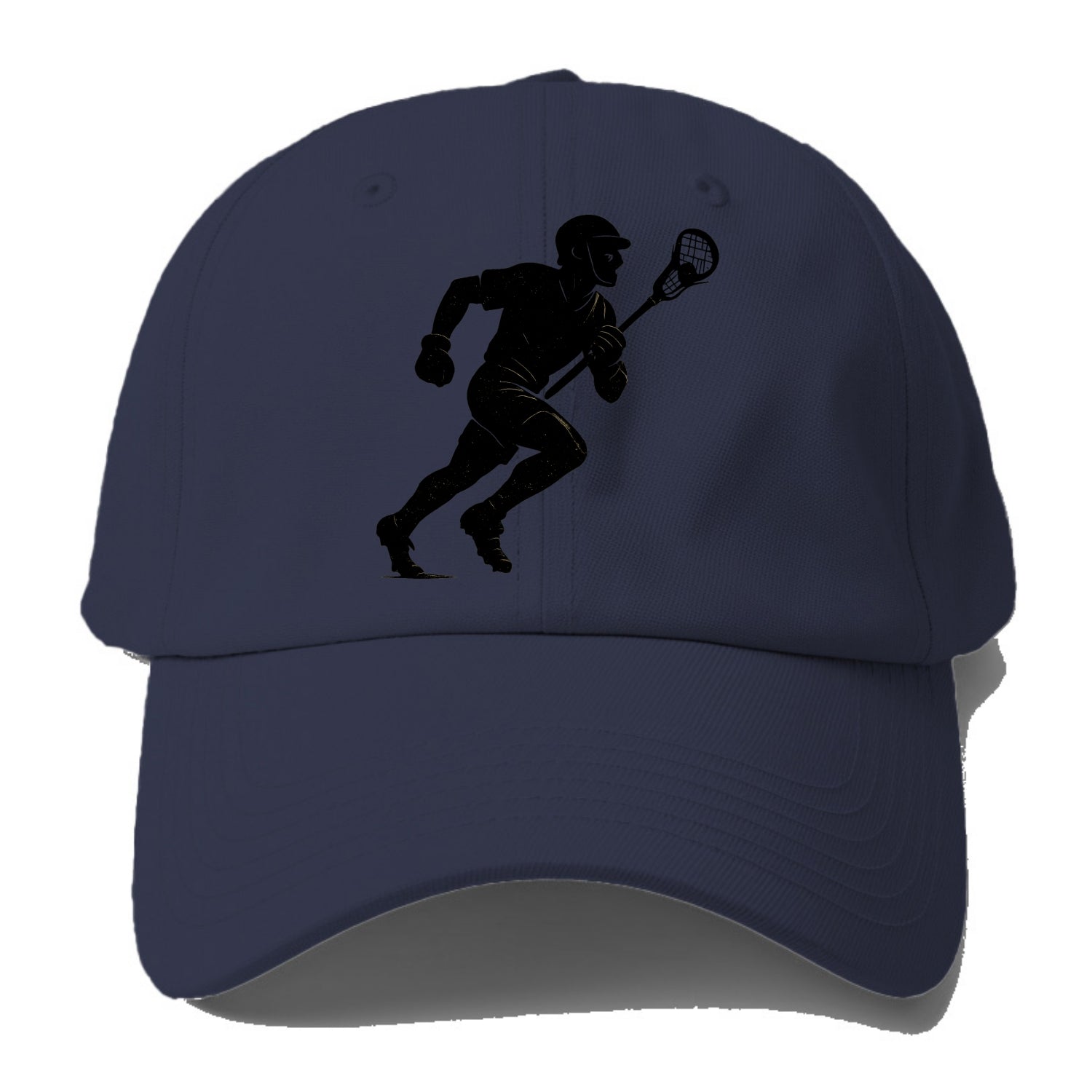 Lacrosse player cradling and running - Baseball Cap - Twilight Navy(Blue)