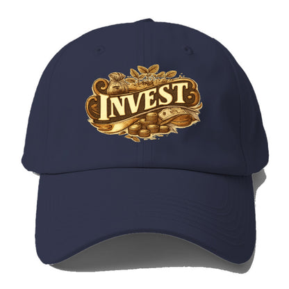 Bold typography design - "INVEST" - growing money, smart decisions - Baseball Cap - Twilight Navy(Blue)