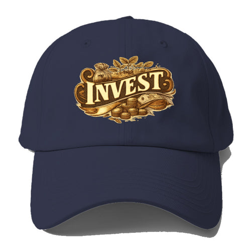 Bold typography design - INVEST - growing money, smart decisions - Baseball Cap