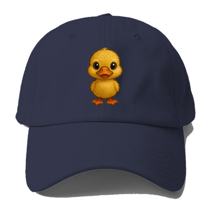 Baby Duck Duckling - yellow fluffy, orange beak, bright eyes, front-facing, quack - Baseball Cap - Twilight Navy(Blue)