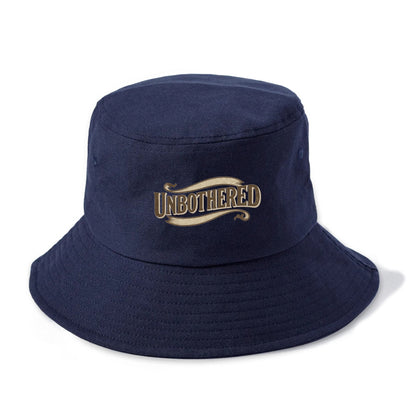 Bold typography design - "UNBOTHERED" - not affected, staying calm - Bucket Hat - Twilight Navy(Blue)