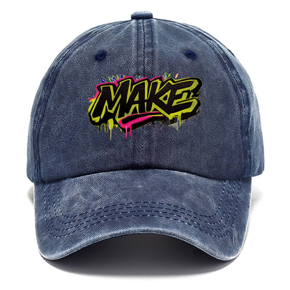 Bold typography design - "MAKE" - creating, producing, doing - Classic Cap - Twilight Navy(Blue)