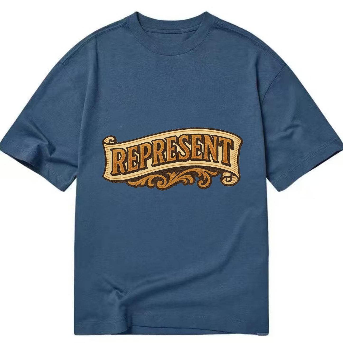 Bold typography design - "REPRESENT" - showing where you from - Classic T-shirt - Twilight Navy(Blue)