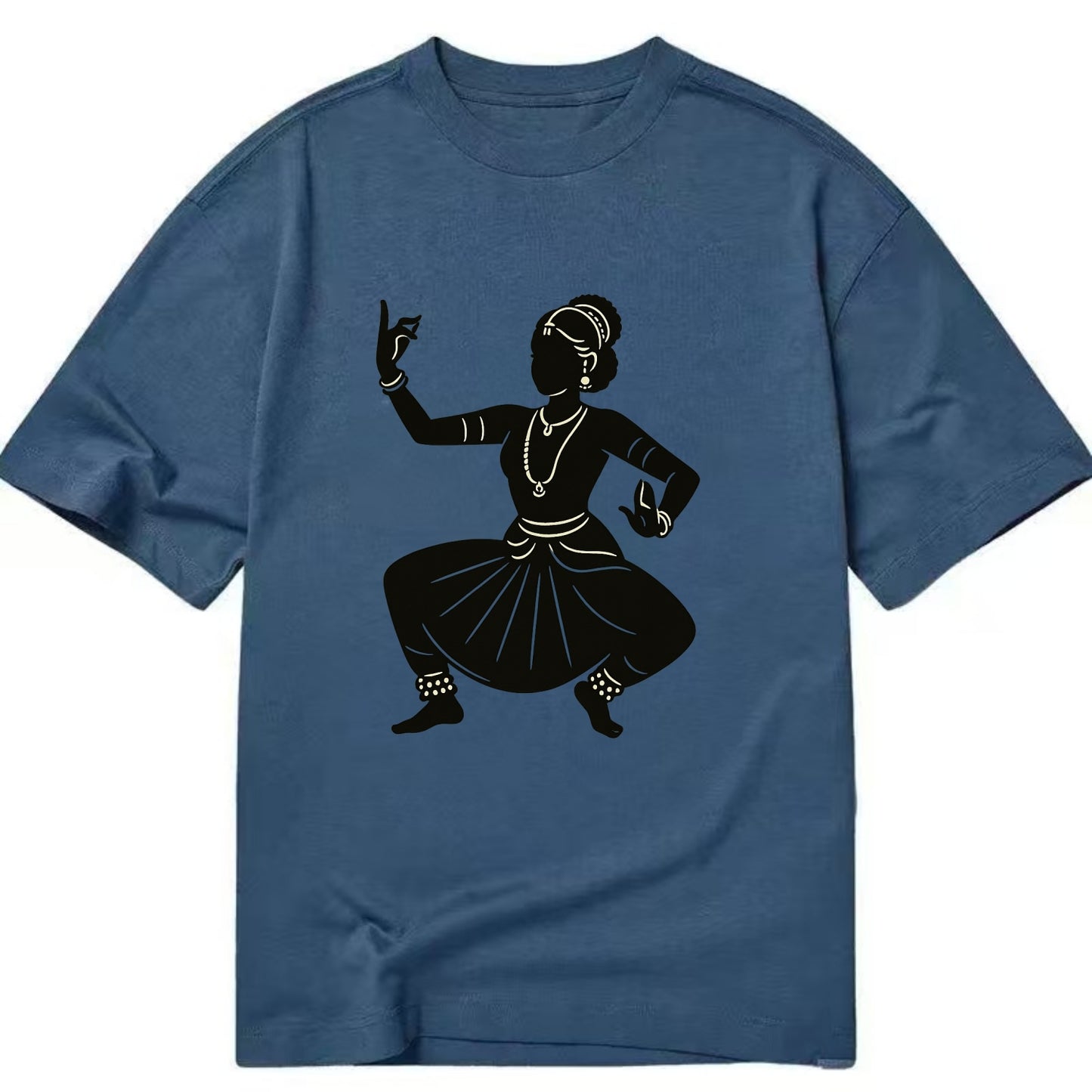 Bharatanatyam classical Indian pose - Classic T-shirt - Twilight Navy(Blue)