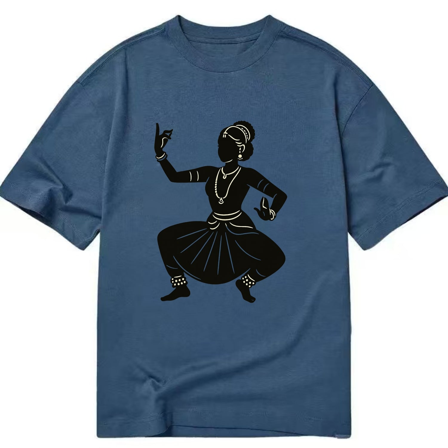 Bharatanatyam classical Indian pose - Classic T-shirt - Twilight Navy(Blue)