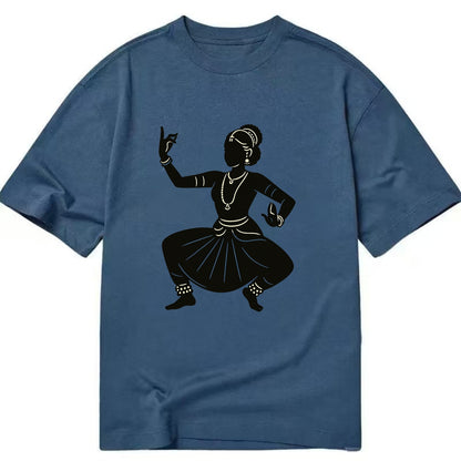 Bharatanatyam classical Indian pose - Classic T-shirt - Twilight Navy(Blue)